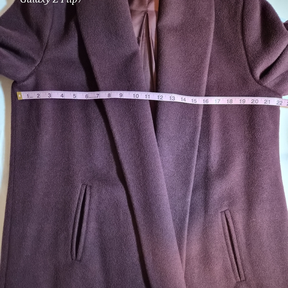 Peruvian Connection Burgundy Alpaca Wool Blend Shawl Collar Maxi Coat - L - Picture 3 of 9